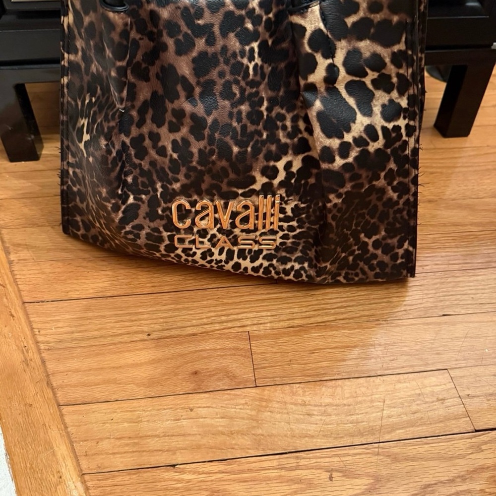 Cavalli Class Brown Leopard Tote